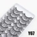 Künstliche Wimpern Set Modell Y67, natürlicher Nude-Look und Cosplay Stil, weich im Alltag. - 10 Paare (Y67)