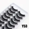 10 Paare Künstliche Wimpern Natürliche Schwarze Volumen Cosplay Make-up Wimpern - 10 Paare (Y53)