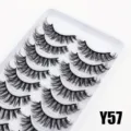 10 Paar Falsche Wimpern Natuerlich Lang Dick Schwarzes Band Makeup Cosplay Wimperntablett - 10 Paare (Y57)