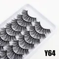 Künstliche Wimpern 10 Paar natürliches Make-up Cosplay weiche Wimpern Modell Y64 - 10 Paare (Y64)