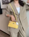 Genuine leather box bag for women, new fashion handbag cosmetic bag, chic shoulder crossbody bag - Chicken Yellow