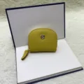 Yellow genuine leather mini coin purse for women cute floral hardware card holder wallet - Lemon Yellow