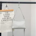 Leather hobo shoulder bag for women minimalist casual crossbody bag daily commute purse - 25*9*17CM / Off White