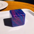 NeeDoh cubo antistress maltosio fiocco di neve blu giocattolo sensoriale di compressione. - Misura 4cm / Cubo a Vortice Blu