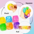 Colorful aurora cube squeeze toy, soft elastic fidget block for stress relief and fun playing. - Maltose Glitter Cube [3cm] Assorted in OPP Bag