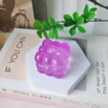 Purple bubble cube decompression toy, soft silicone squeeze toy for stress relief and fun. - OPP Bag / Purple Magic Cube