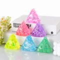 Colorful pyramid squeeze toys with glitter, soft stress relief toys for desktop decoration. - OPP Bag / Gold Powder Triangle Cheese