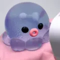 Translucent purple octopus squishy toy, slow rebound stress relief toy, cute desk decor item. - Octopus (Bubble Pop) / Transparent Blue