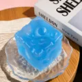 Transparent blue cheese squishy toy, soft stress relief toy for fun daily decompression. - 7.5cm / Blue