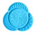 Blauwe siliconen huisdier slow feeder mat hond likmat multi-textuur voerbak accessoires - 19x20cm / Blauw