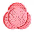 Roze siliconen huisdier likmat met getextureerde secties voor honden en katten. - 19x20cm / Roze