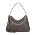 Borsa a tracolla hobo in vera pelle morbida casual borsa con elegante dettaglio nappa - Grigio