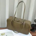 Bolso de hombro de cuero retro bolso baguette bajo el brazo bolso de mujer versátil vista detallada - Verde yucca