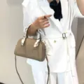 Elegante bolso de bolos de cuero para mujer, práctico bolso cruzado y de hombro. - 23*10*16 cm / Gris