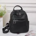 Genuine leather backpack for women, cowhide casual bag, large capacity travel bag. - 24*11*28cm / Black