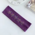 Fascia in maglia a costine viola con stelle in strass colorate, stile dolce e alla moda. - 1# Viola uva