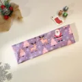 Christmas cartoon printed wide headband with cute Santa and reindeer, perfect holiday party style. - Purple Reindeer