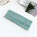 Y2K Style Rhinestone Five-Pointed Star Knitted Wide Hair Band Sweet Cool Girl Vibe Headband - 3# Cyan-Green