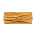 Yellow twist headband, solid color elastic hair band for sports, yoga, fitness daily wear. - #128