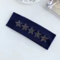 Fascia per Capelli in Maglia Blu Notte con Stelle di Strass Colorati in Stile Dolce e Cool - 8#Blu Navy
