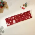 Christmas wide headband red santa reindeer print holiday party hair accessory elastic - Burgundy Snowflake Reindeer