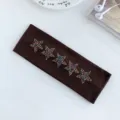 Fascia in maglia con stelle in strass colorate, fascia per capelli a coste, stile cool. - 9#Caffè