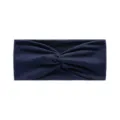 Navy blue women athletic headband, elastic non-slip sweat band for yoga, running, and gym fitness. - Navy