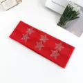 Y2K red knitted wide headband with sparkling rhinestone stars, stylish sweet cool hair accessory - #9 Bright Red