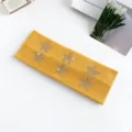 Yellow knitted wide headband with rhinestone stars, Y2K sweet cool hair accessory for women. - Ginger