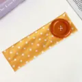 Summer dopamine polka dot headband with large button, stylish ins style elastic hair band. - Orange