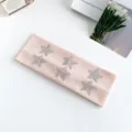Pink Y2K rhinestone star knitted wide headband for women sweet cute stretch hair accessories - 11# Nude