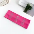 Hot pink rhinestone star knitted wide headband, Y2K sweet cool hair accessory variant. - 13#Rose Pink