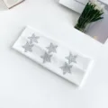 White knitted wide headband for women, sparkly rhinestone star design fashion hair accessories. - 15# Off White