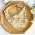 Fazzoletto triangolare stile Mori con margherite floreali ed elastico per primavera estate. - 4# Margherite giallo-verdi