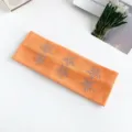 Orange rhinestone star knit wide headband, Y2K aesthetic stretch fashion hair band. - Orange
