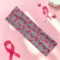 Bandeau Élastique Imprimé Ruban Rose Sensibilisation Cancer Du Sein Pour Femme Tendance - 1# Ruban rouge sur fond gris