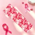 Bandeau élastique rose ruban sensibilisation cancer du sein accessoire cheveux chic - #3 Ruban contrasté rouge et blanc