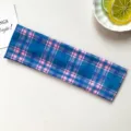 Diadema elástica ancha a cuadros azul y rosa vintage americano, banda para el cabello de moda. - #2 Cuadros azul y rosa