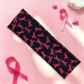 Pink ribbon breast cancer awareness headband elastic non-slip hair band for women daily wear - #6 Black Ribbon with Red