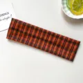 Diadema elástica ancha a cuadros naranja marrón, accesorio de moda retro elegante. - 5# Cuadros naranja y marrón