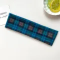 Diadema elástica ancha de cuadros retro americano cinta para el cabello de moda diaria - 6# Cuadros azul y marrón