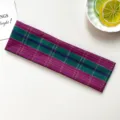 Diadema ancha elástica con cuadros retro americano, accesorio para el cabello elegante y versátil. - 8# Cuadros morado y verde