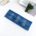 Blue Y2K Rhinestone Star Knitted Wide Headband, Stretchy Sweet Cool Girl Hair Band SKU - Royal Blue