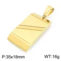 Pendentif militaire géométrique en acier inoxydable mode homme collier or bijou cadeau - Tag Militaire 3D Or(KP119570-HR) / Pendentif Seul (Sans Chaîne)