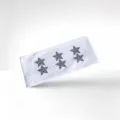 White rhinestone star headband, solid color elastic hair accessory for street style fashion. - White