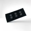 Black elastic headband featuring sparkling rhinestone pentagram stars for daily fashion wear. - Black