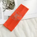 Oranje gebreide geribbelde haarband met sprankelende strass-steentjes, elastisch haaraccessoire. - Oranjerood