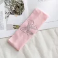 Roze gebreide haarband met strass-strik, elastisch geribd haaraccessoire voor dagelijks. - 10# Lichtroze