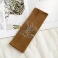 Bruine gebreide haarband met sprankelend strass strik ontwerp, elastisch geribd haaraccessoire. - 20# Caramel