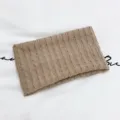 Fashion pleated wide headband for women, casual solid color elastic hair band accessory. - Khaki